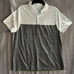 Zyia White and Gray Men's Polo Shirt - S